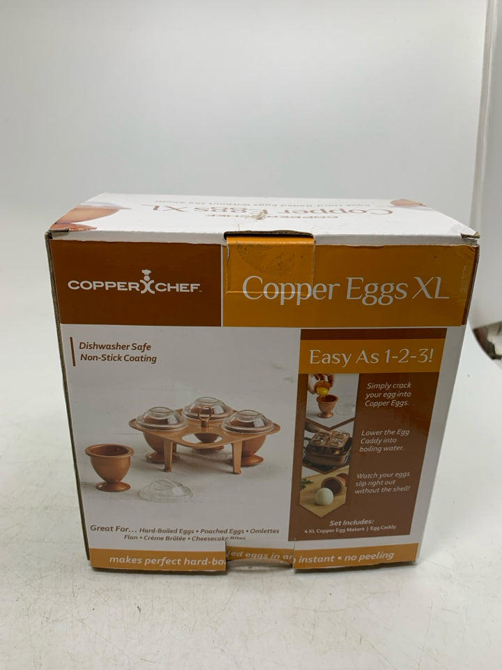 NIB COPPER CHEF COPPER EGG MAKERS E/ CADDY.