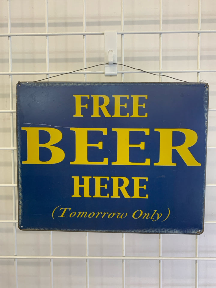 FREE BEER METAL SIGN.