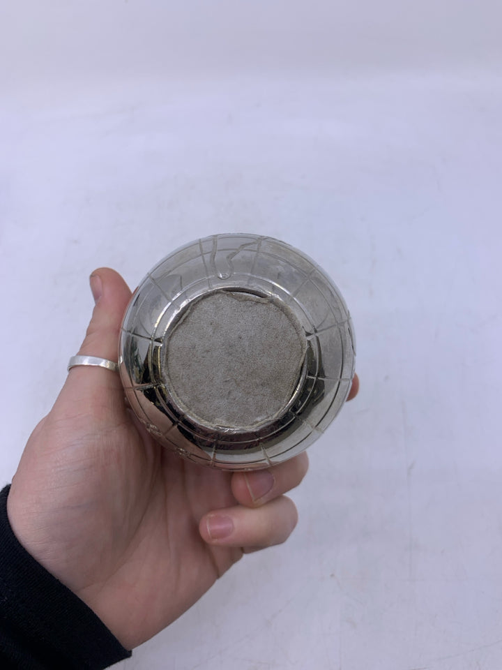 SLIVER METAL GLOBE SPHERE.