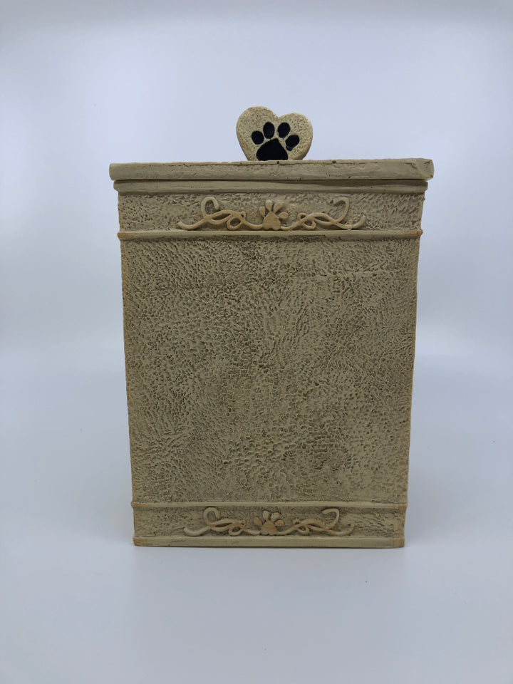 "IF LOVE COULD HAVE SAVED YOU" PET URN WITH PAW LID.