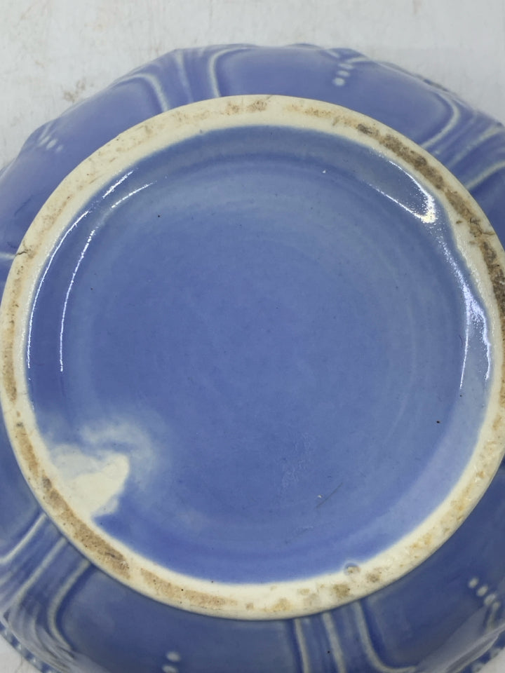 VTG STONEWARE SCROLL & LEAF DESIGN BOWL.