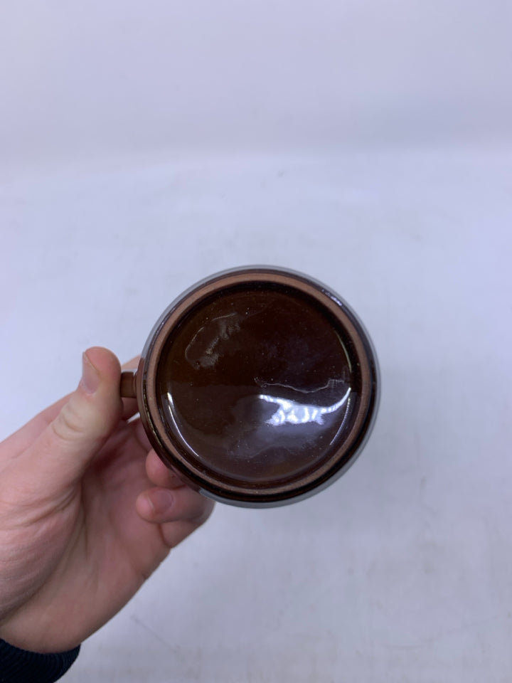 BROWN CERAMIC SMALL PITCHER.