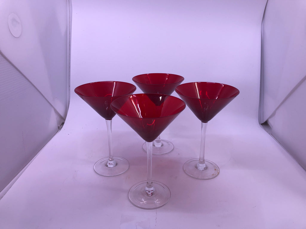 4 COLORFUL STEMLESS WINE GLASSES.
