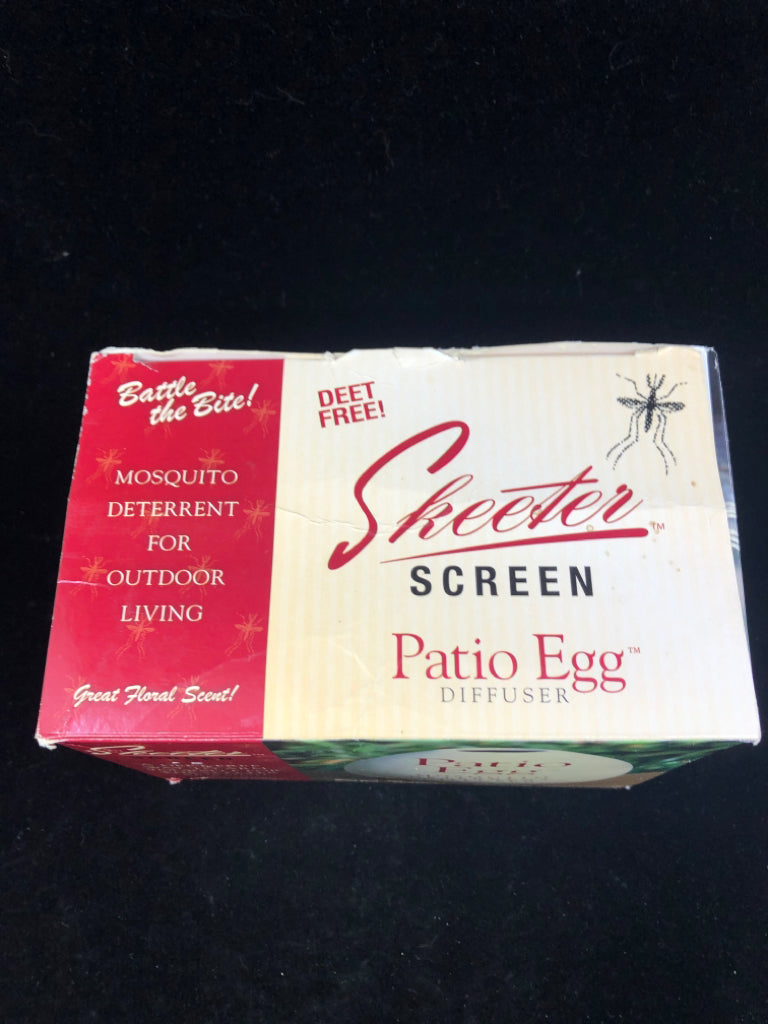 NIB SKEETER SCREEN PATIO EGG MOSQUITO DETERRENT DIFFUSER.