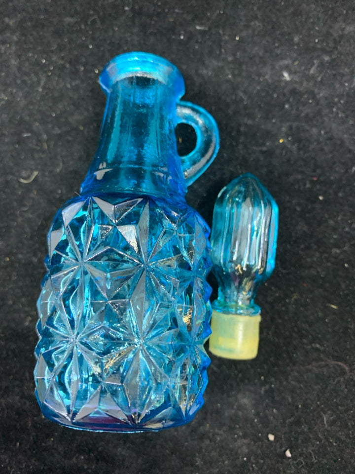 VTG TURQUOISE PERFUME EMPTY BOTTLE.