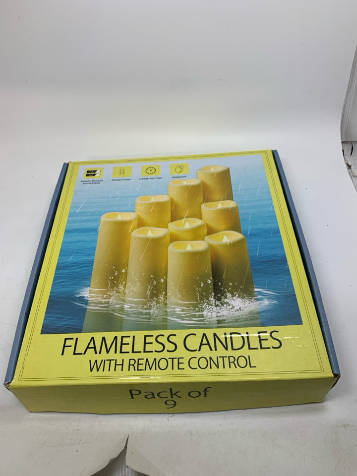 IN BOX 9 FLAMELESS CANDLES.