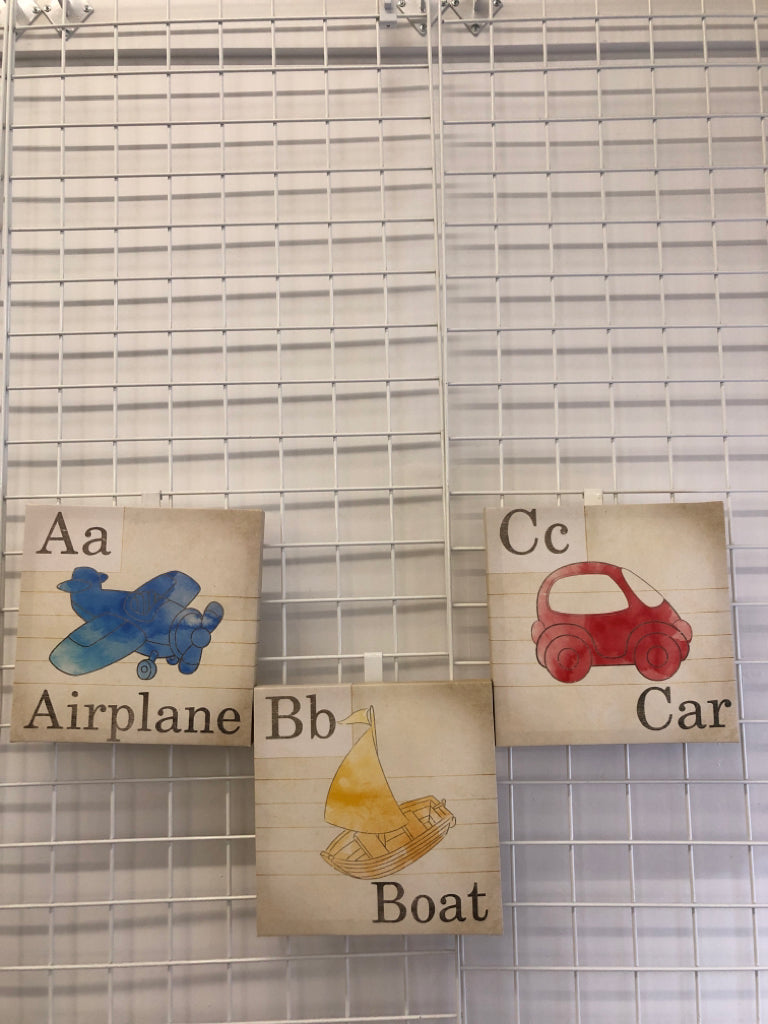 3 A-B-C CANVAS PRINTS.