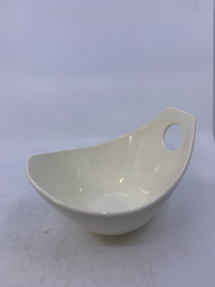 CERAMIC BOWL W/ HOLE ON SIDE.