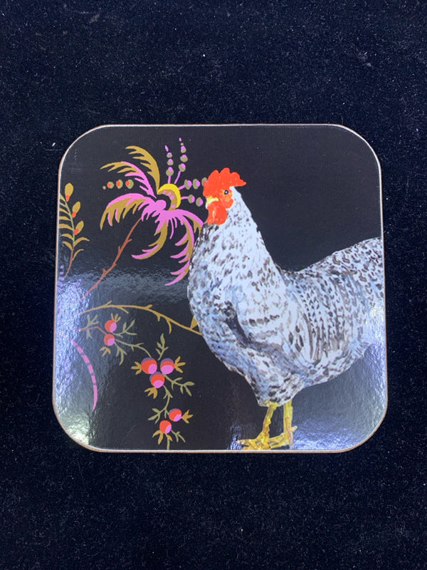NIP ROOSTER FRANCAIS 4 COASTERS.