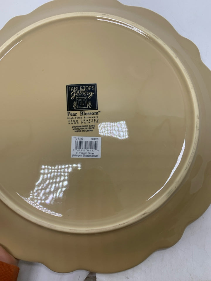 CERAMIC PLATTER W/ EMBOSSED EDGE.