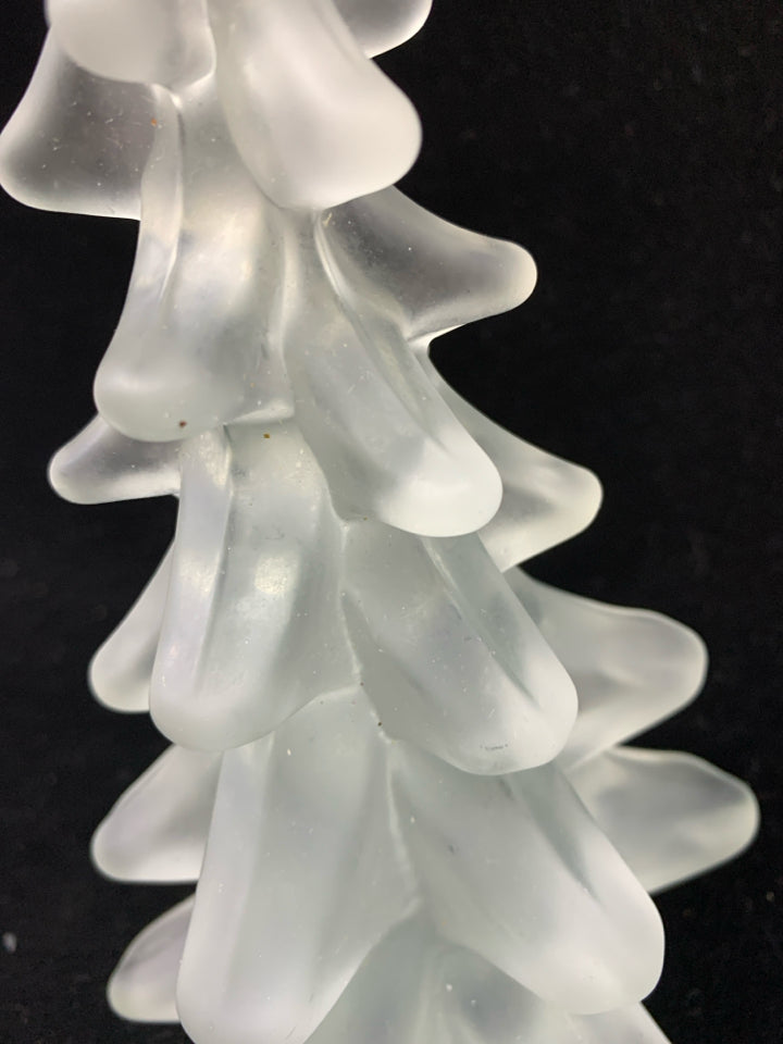 HEAVY FROSTED GLASS TREE.