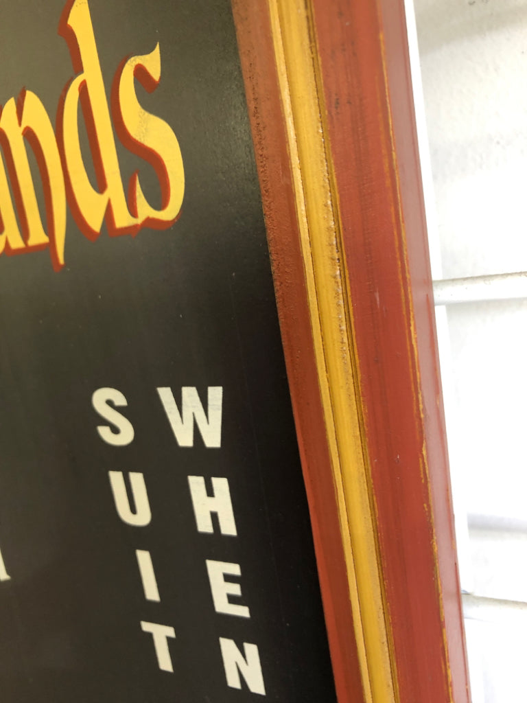 RANK OF POKER HANDS WALL ART.