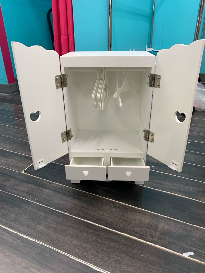 Melissa & Doug Wooden Doll Armoire with Hanging Rod & Hangers