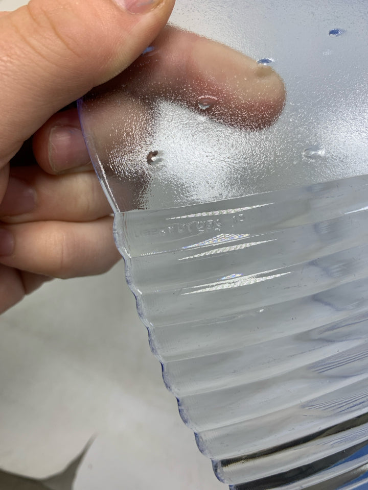 TINTED TEXTURED GLASS BOWL.