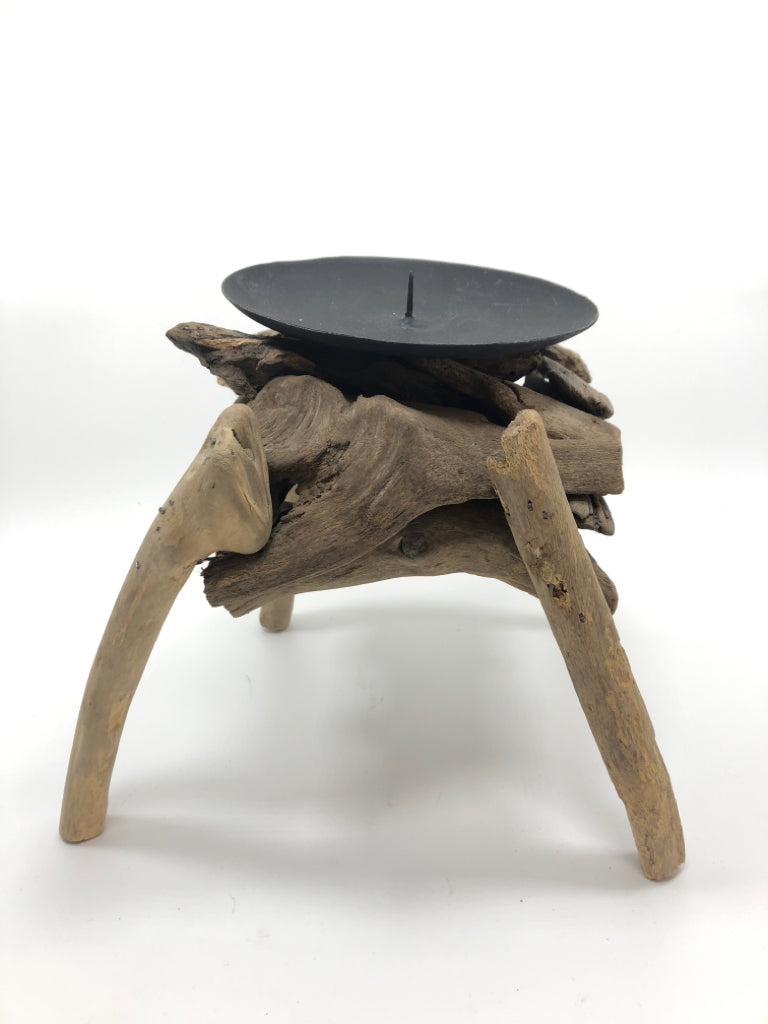 DRIFTWOOD CANDLE HOLDER.