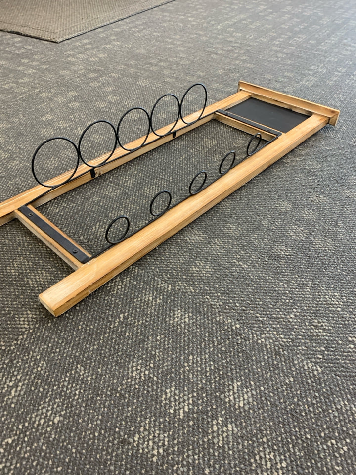 WALL HANGING WINE RACK W CHALK BOARD.