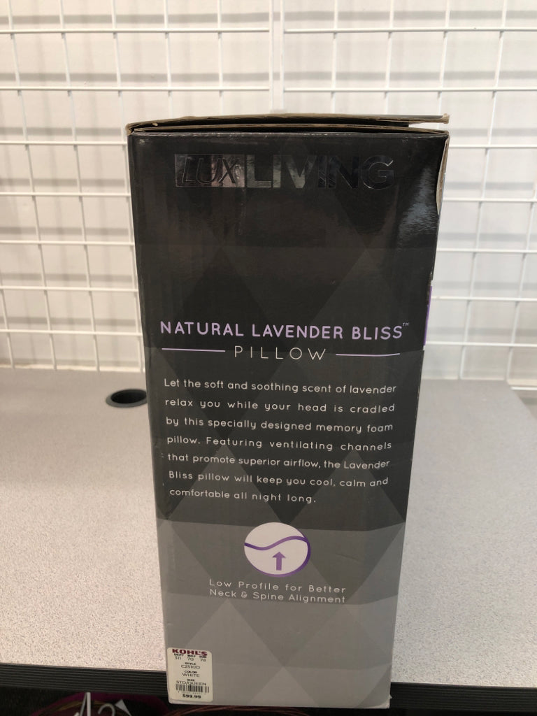 NIB NATURAL LAVENDER BLISS PILLOW.