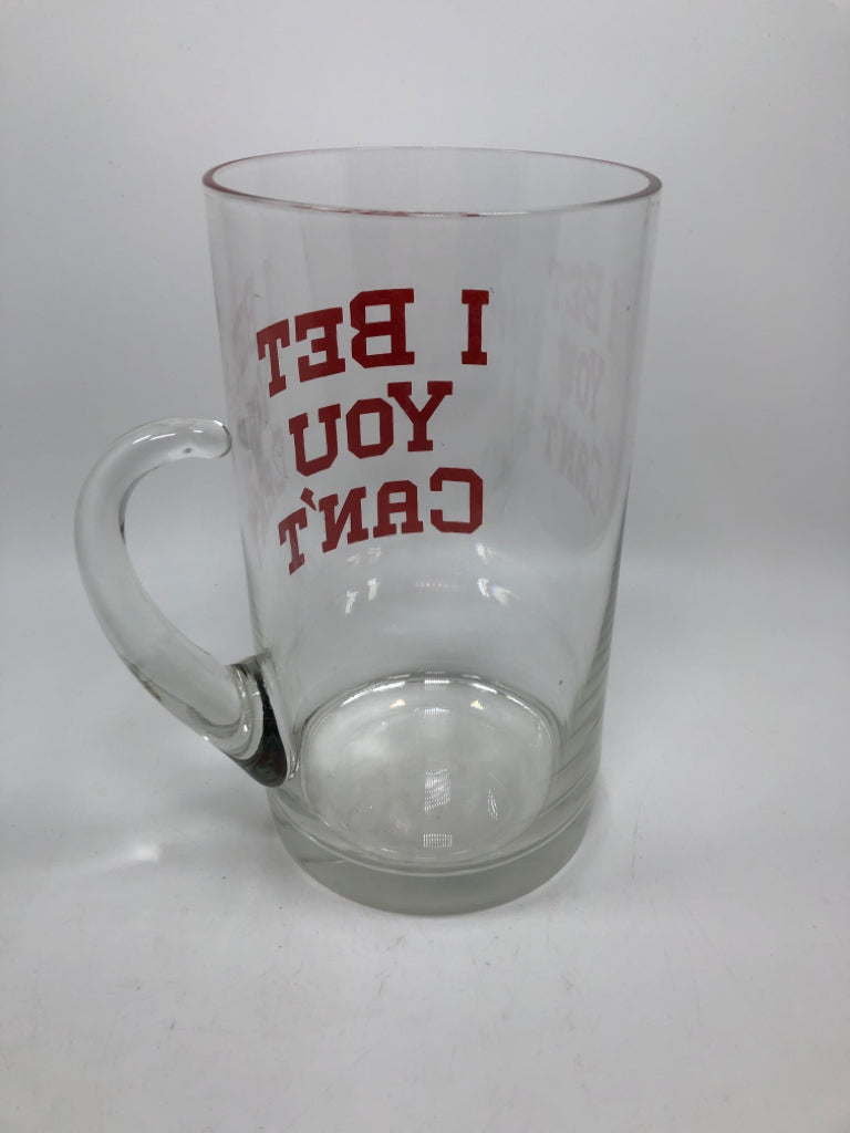 LARGE BEER MUG "I BET U CAN'T".
