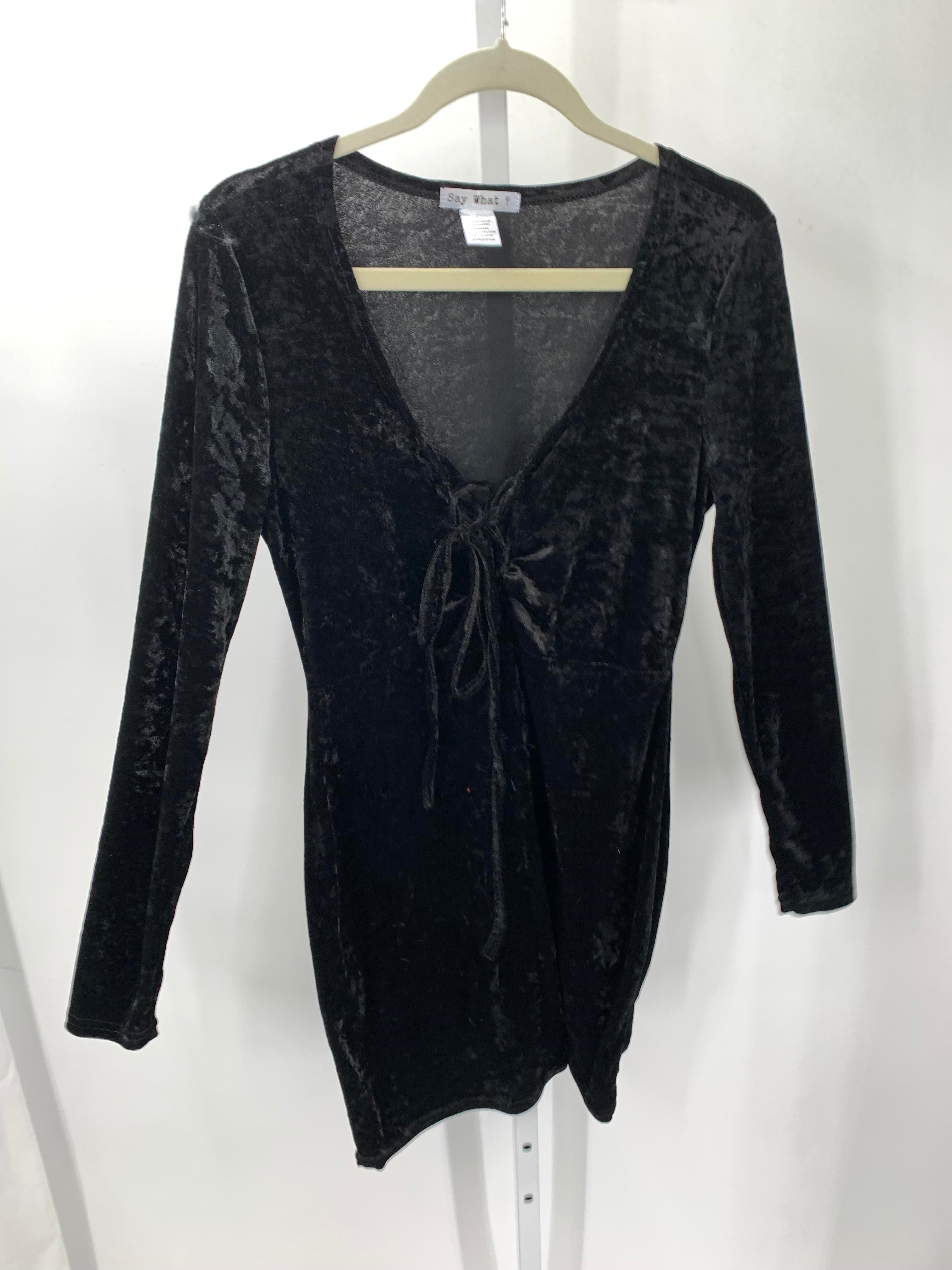 Say What? Size Large Juniors Long Sleeve Dress