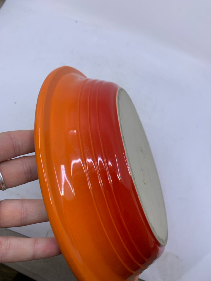 ORANGE OMBRE PIE PLATE W/ DIVET EDGE.
