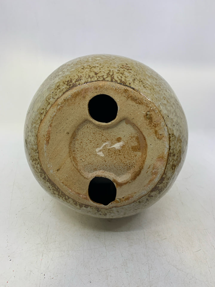 WOOD PRIMITIVE STYLE DARK BLUE BOWL.