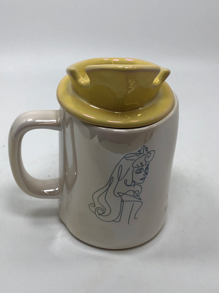 2PC RAE DUNN SLEEPING BEAUTY MUG W/CROWN.
