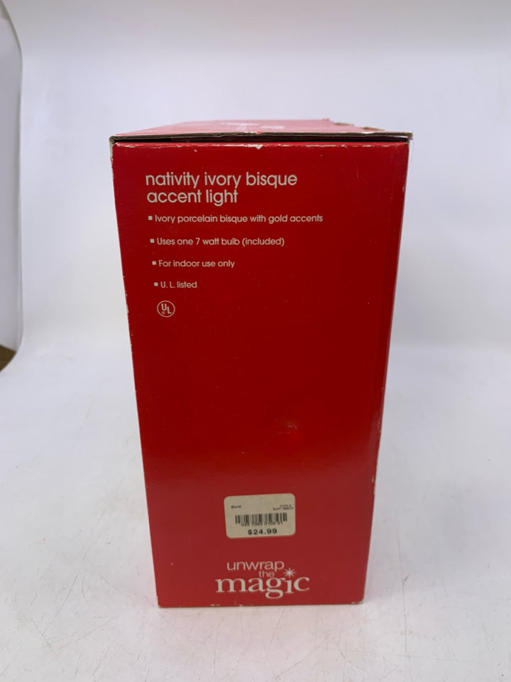 NATIVITY IVORY BISQUE ACCENT LIGHT- IN BOX