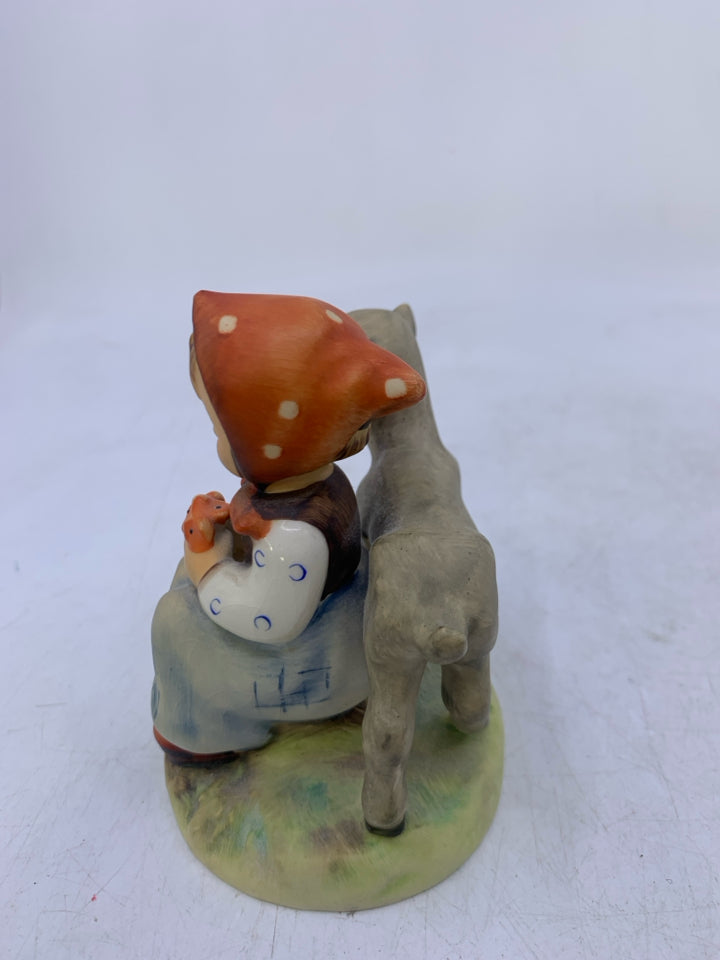VTG HUMMEL GOOD FRIENDS GIRL W/ LAMB #182 1983.