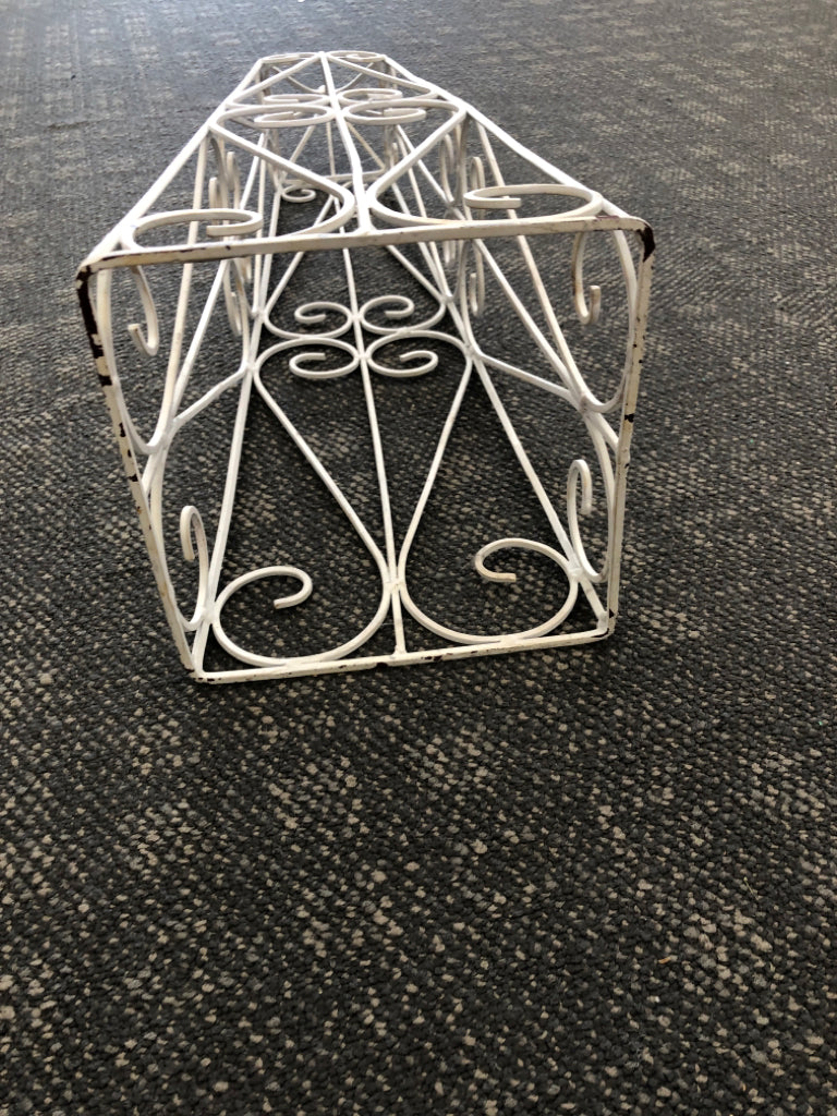 WHITE METAL SCROLL PRISM.