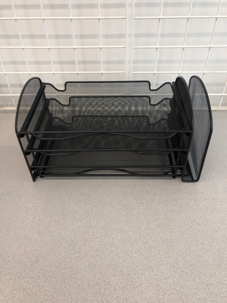 3 SHELF METAL DESK ORGANIZER.