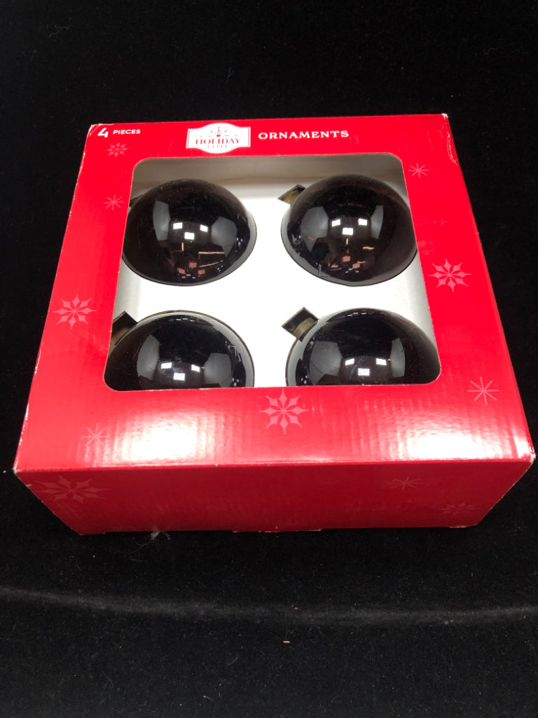 NIB 4 BLACK ORNAMENTS.