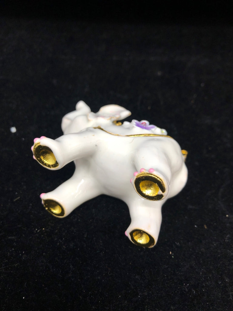 ELEPHANT W CROWN TRINKET BOX.