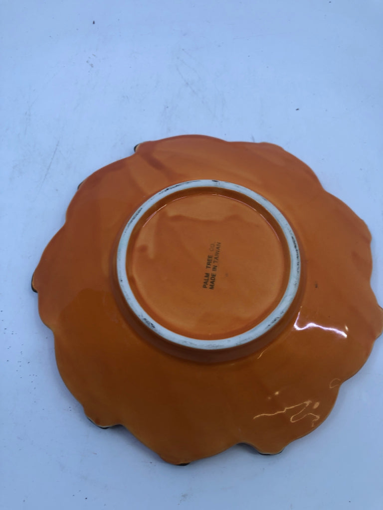 JACK O LANTERN CANDLE PLATE.