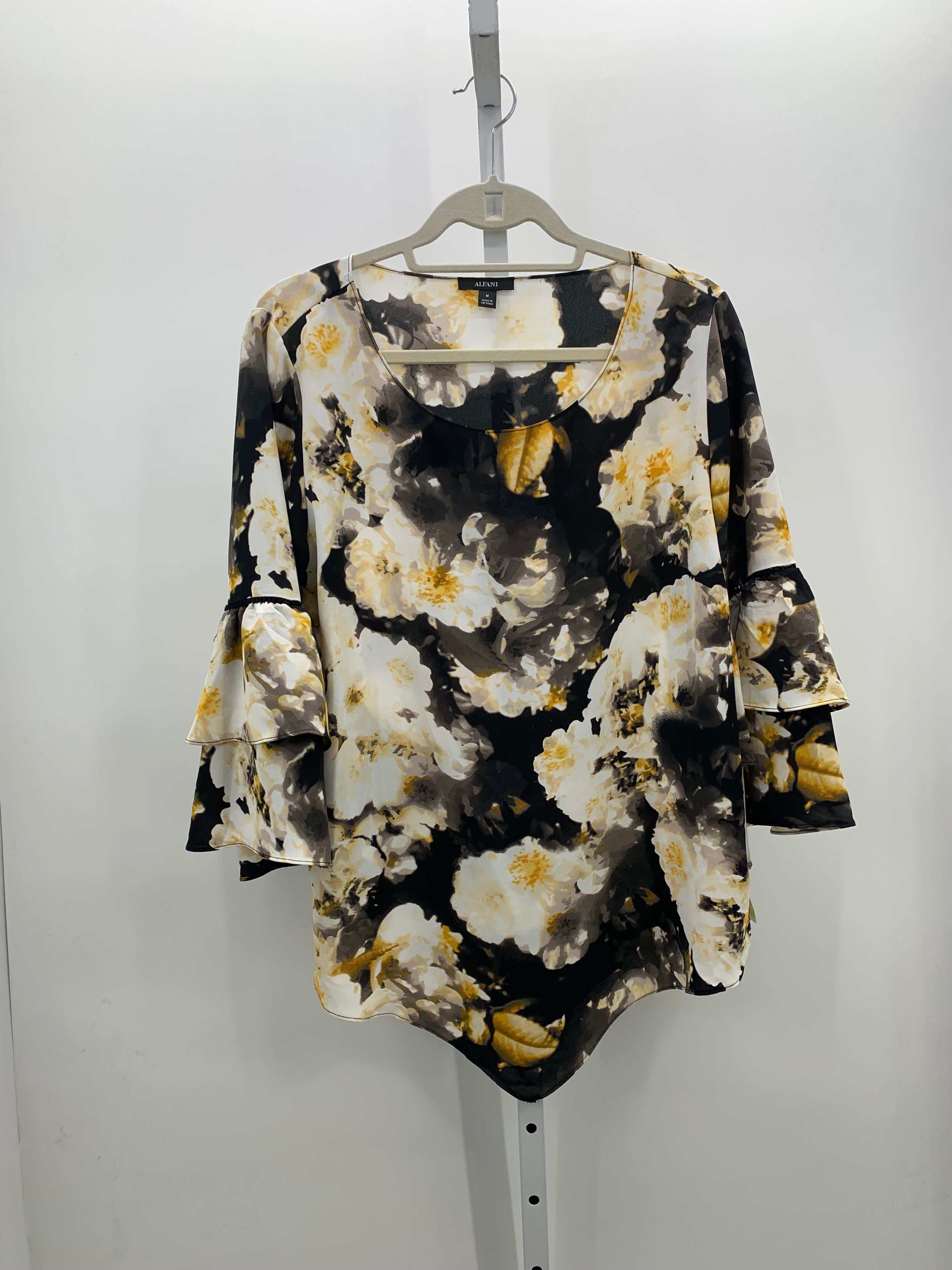 Alfani Size Medium Misses 3/4 Sleeve Shirt