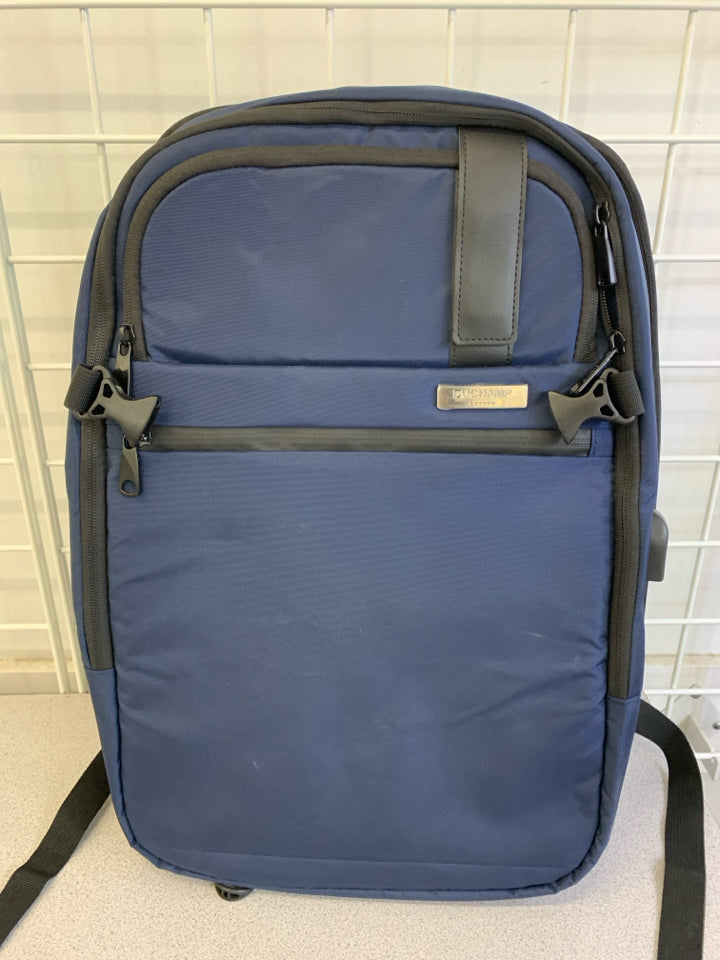 BLUE DUCHAMP LONDON TRAVEL BACKPACK.