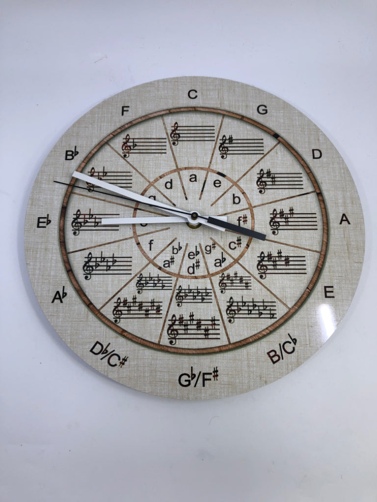 METAL MUSIC NOTES CLOCK.
