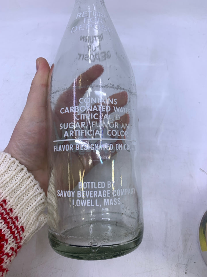 EMPTY SAVOY BEVERAGES BOTTLE.