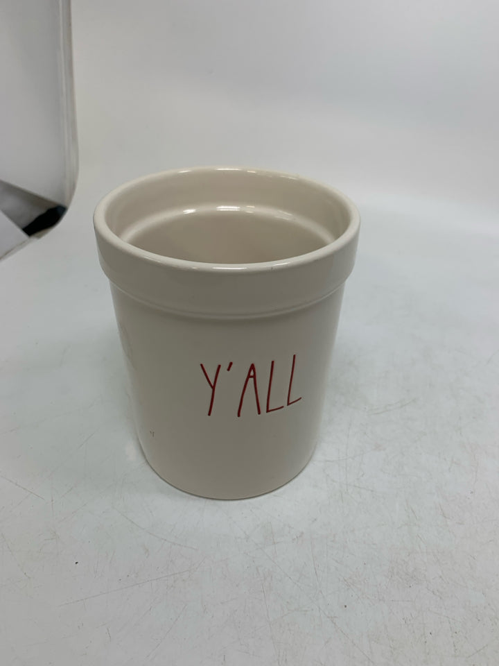 "Y'ALL" SMALL CROCK.