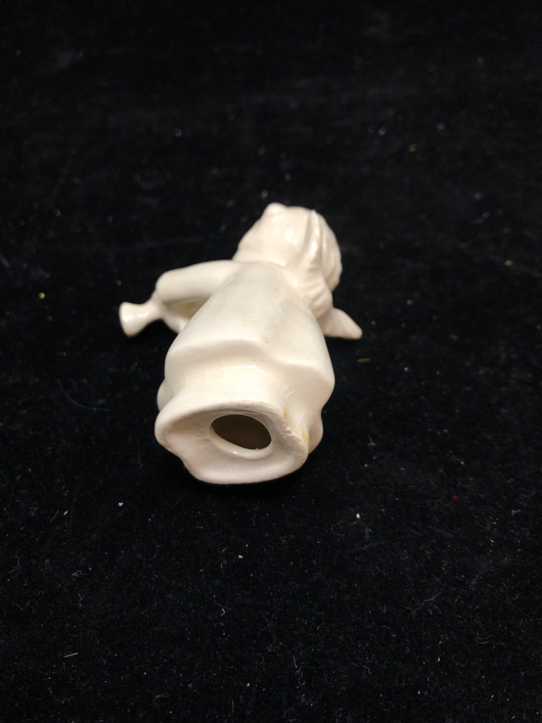VTG PORCELAIN ANGEL WITH TRUMPET.