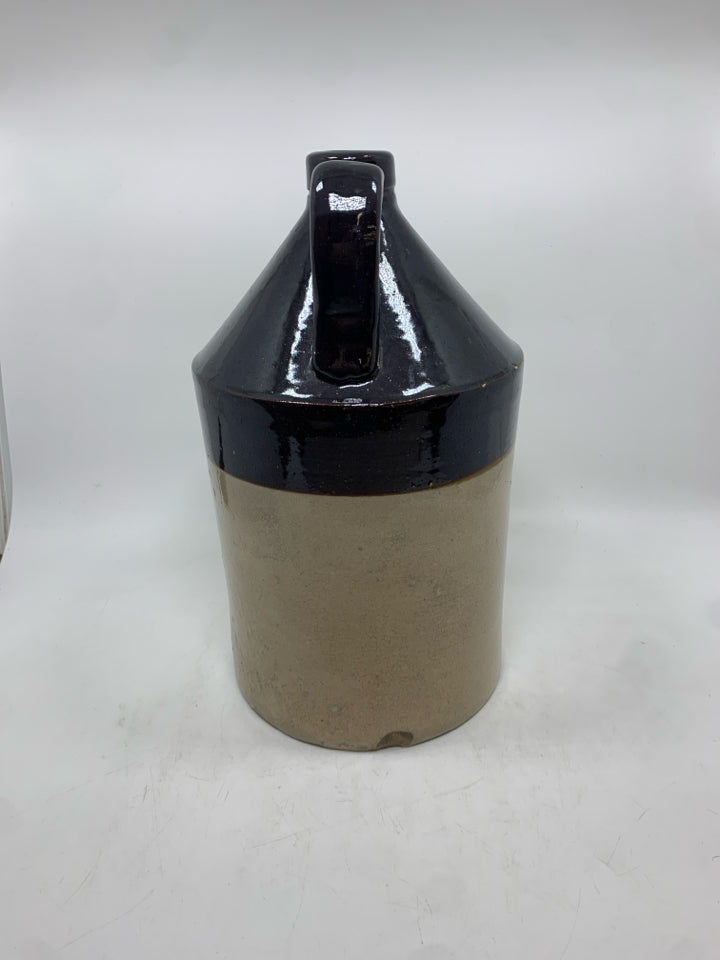 BROWN DRIP GLAZE POTTERY JUG.