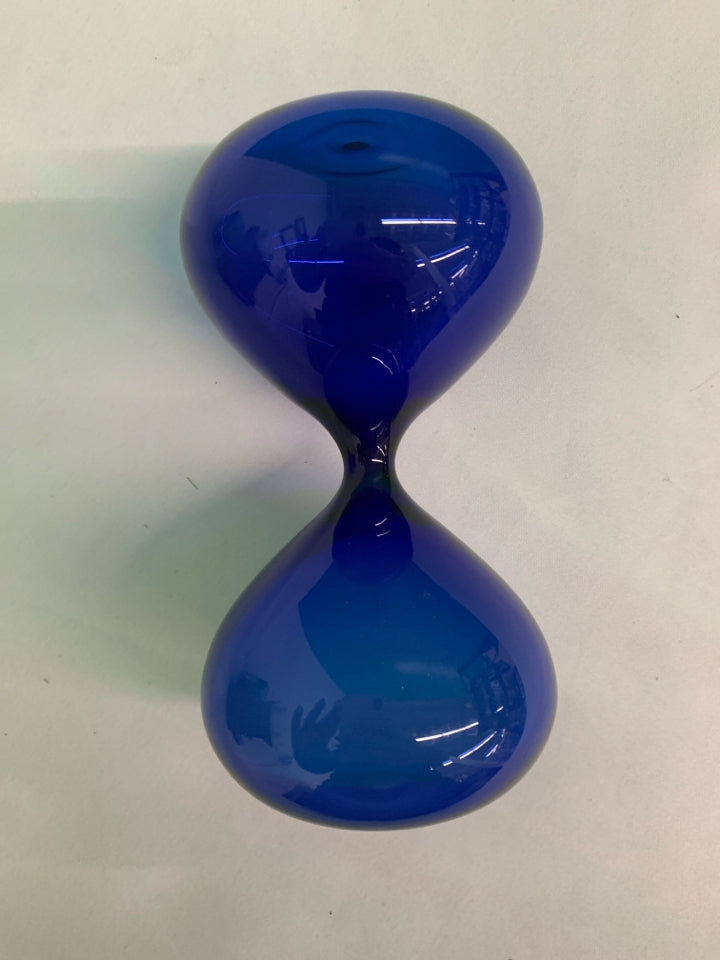 NIB BLUE SANDGLASS TIMER.