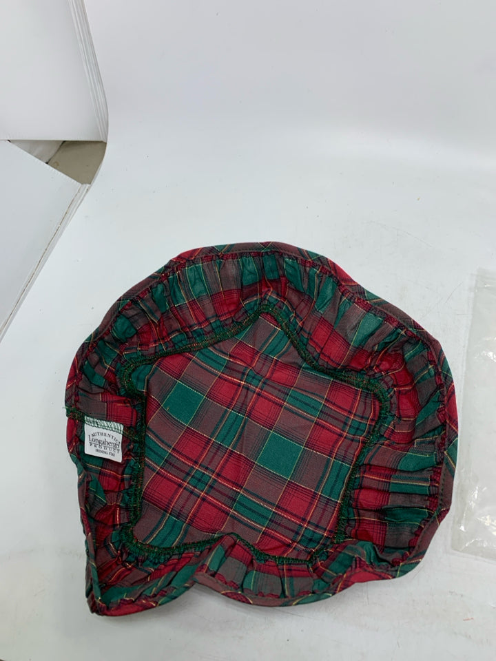 LONGABERGER SHINING STAR EVERGREEN PLAID LINER IN BAG.