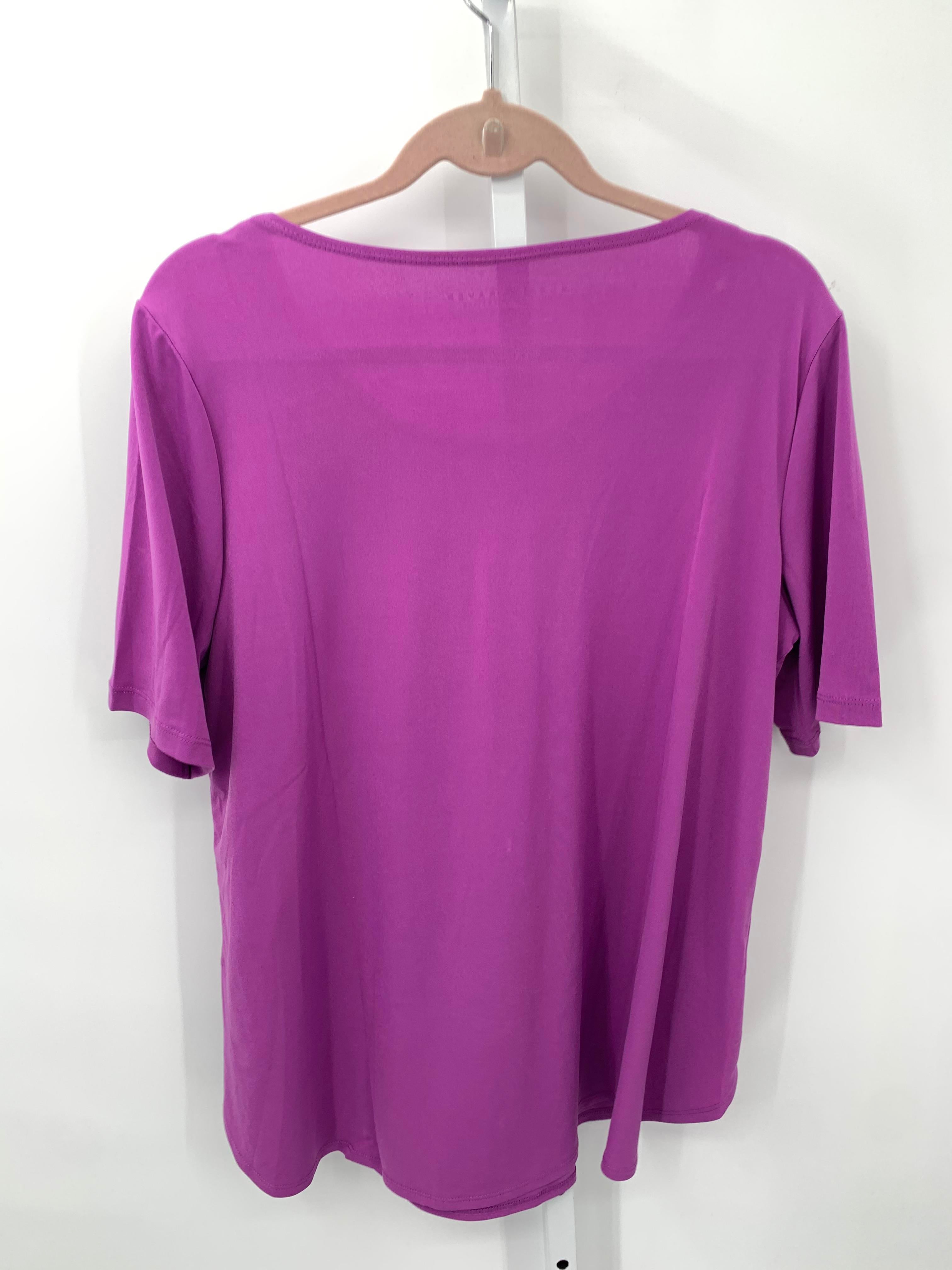 Susan Graver Size Large Misses Short Sleeve Shirt