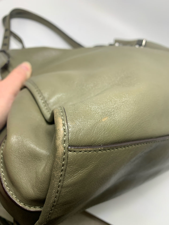 Coach F32325 Edie Shoulder Bag Olive Grey *Signs Of Wear Exterior Bottoms/Hardwa
