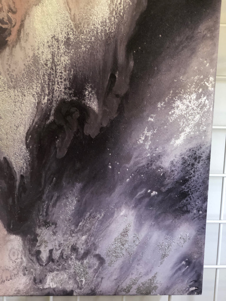 PINK, BLACK MARBLE PRINT CANVAS.