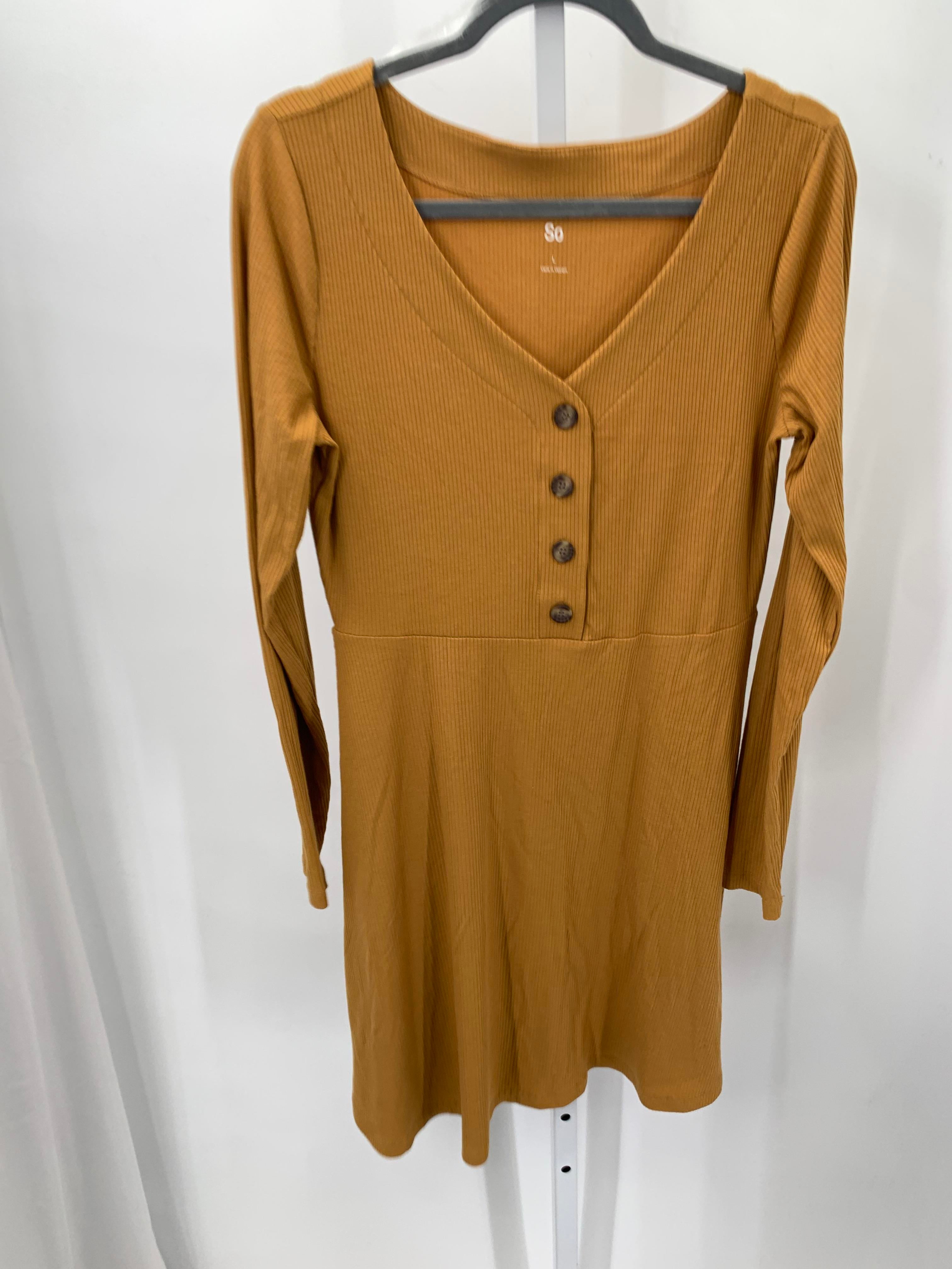 SO Size Large Juniors Long Sleeve Dress