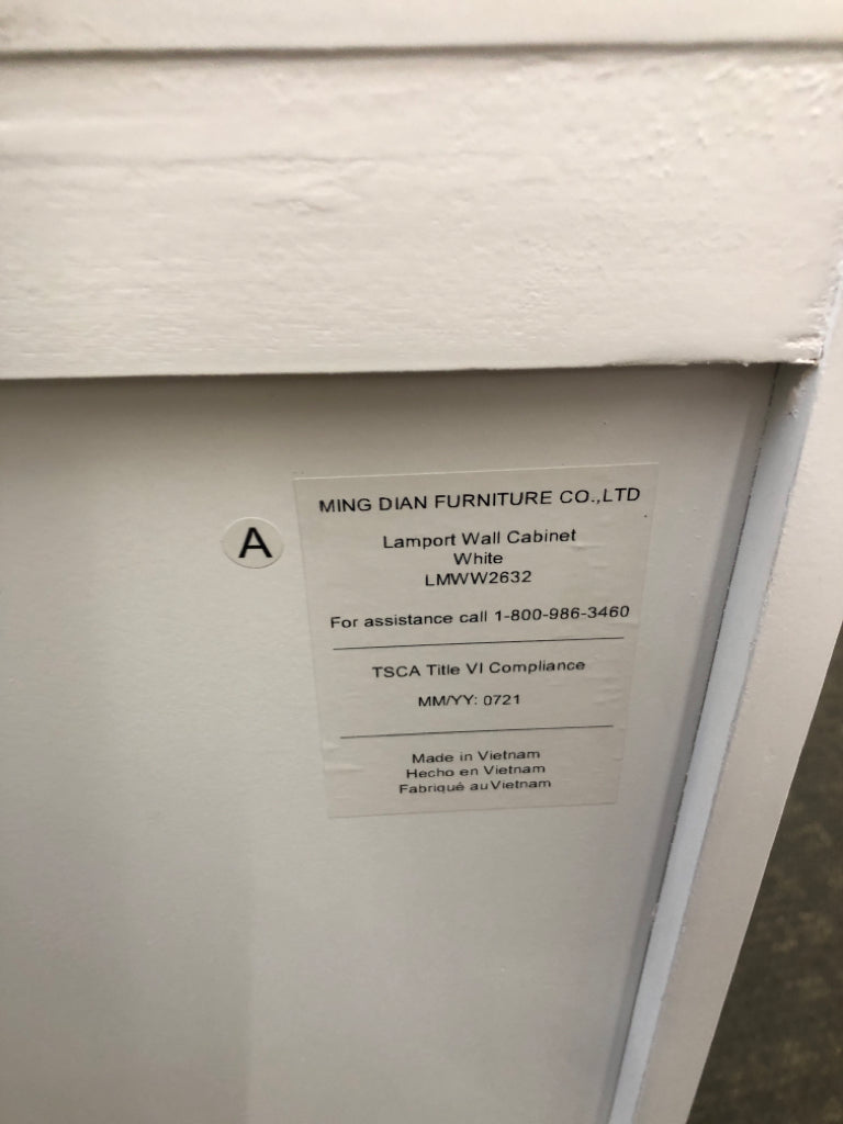 WALL MOUNT CABINET W/ LOWER SHELF.