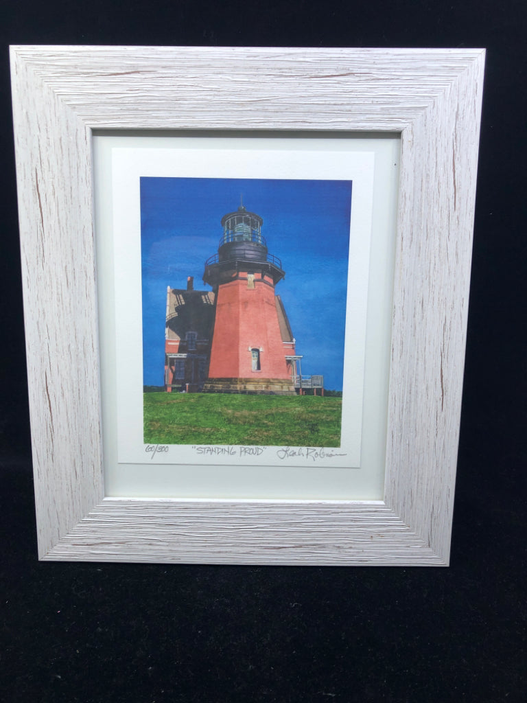 LIGHTHOUSE "STANDING PROUD" SIGNED FRAMED PHOTO.