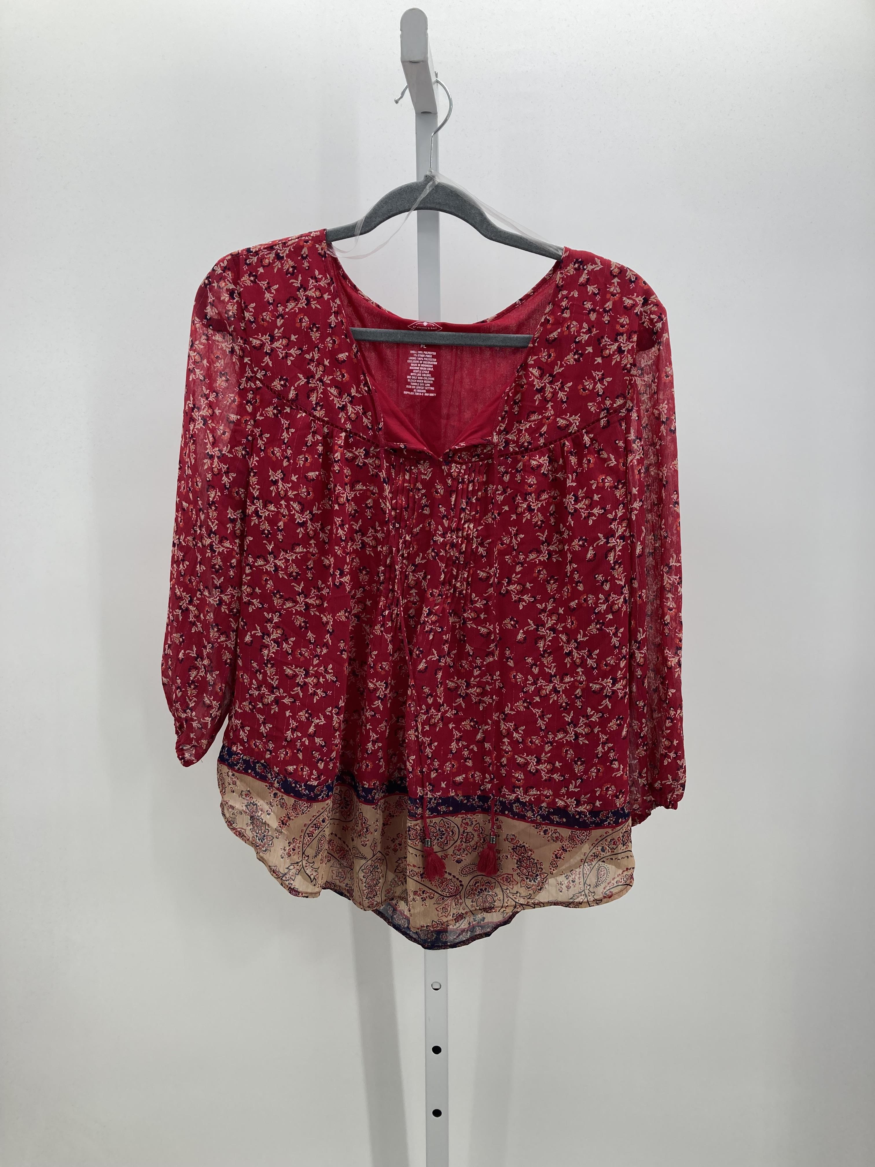 St. Johns Bay Size Large Petite Petite 3/4 Sleeve Shirt