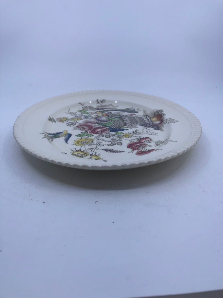 VTG OVAL PLATTER- FRUIT, FLOWERS, BIRDS OF PARADISE CENTERPIECE.